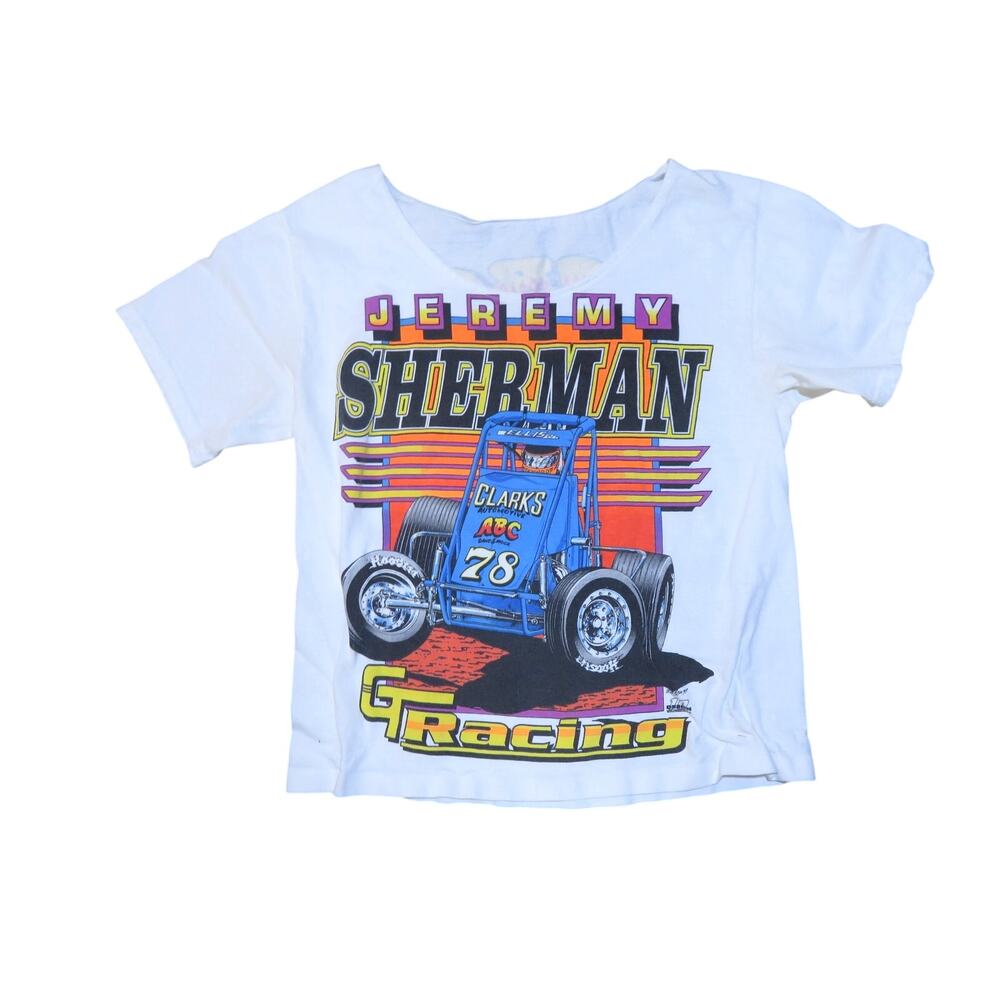 Jeremy Sherman Racing T-Shirt, #78 Graphics, Scoop Neck Womens M 1990s Nascar